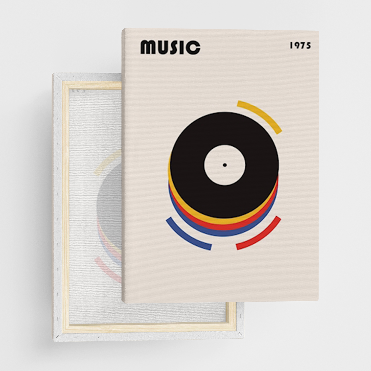 Canvas Print "Music Vinyl Retro" - Framed Canvas Print in Several Sizes
