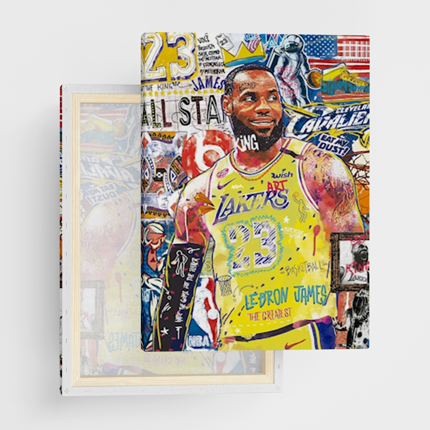 Canvas Tavla ""Lebron "Kungen" James"" - Ramspänd canvas-tavla i flera storlekar