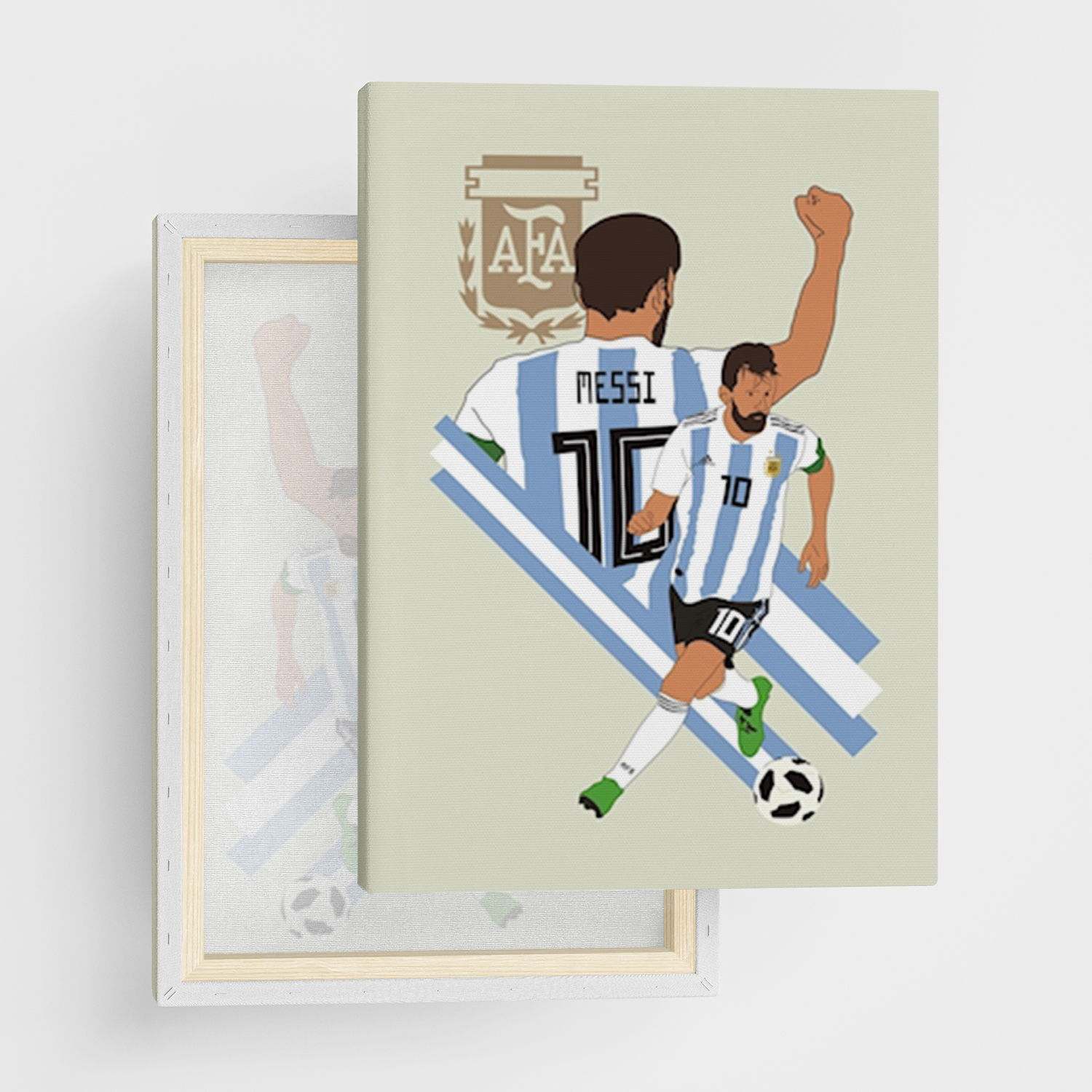 Canvas Tavla "Lionel Messi Poster" - Ramspänd canvas-tavla i flera storlekar