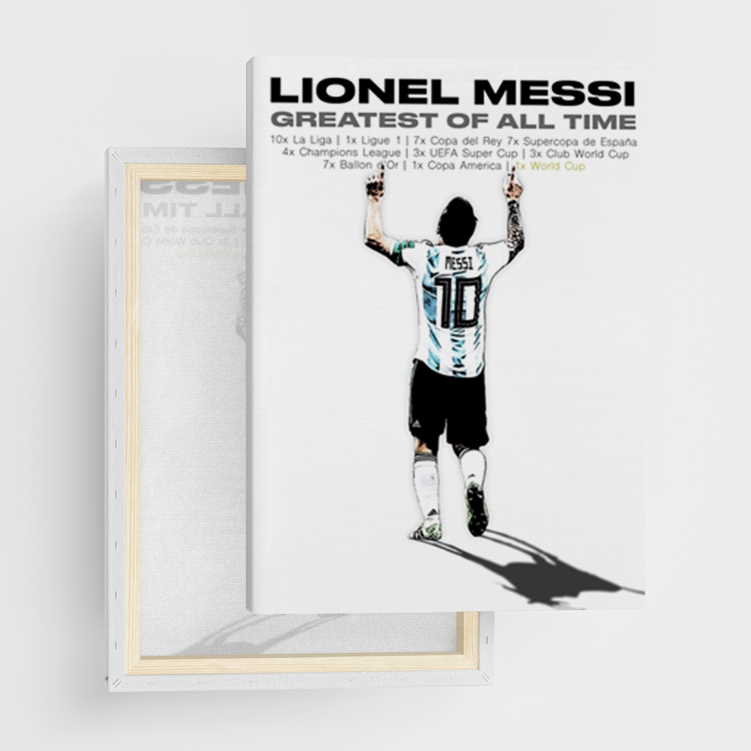 Canvas Tavla "Lionel Messi GET Affisch" - Ramspänd canvas-tavla i flera storlekar
