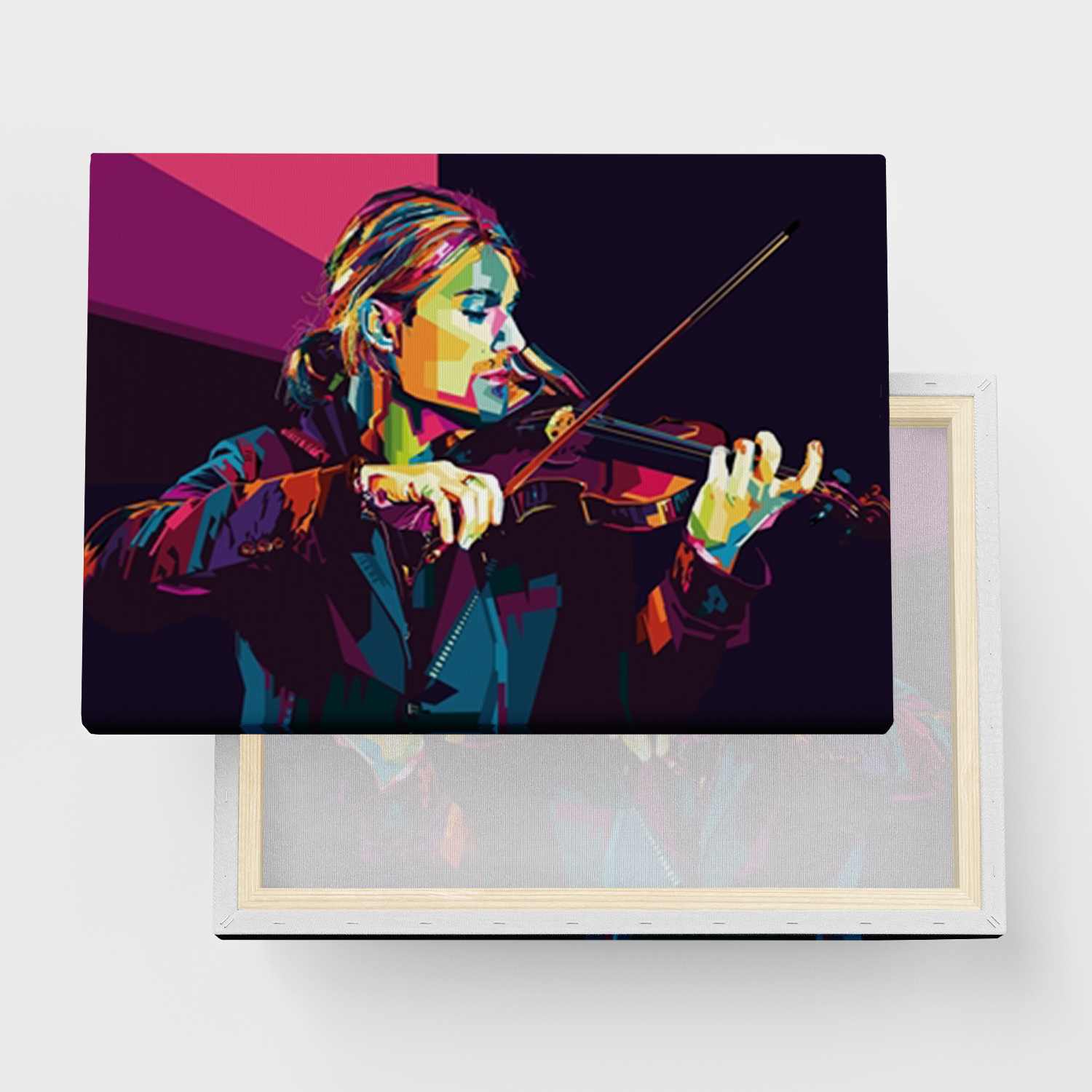 Canvas Tavla "David Garrett Stil WPAP" - Ramspänd canvas-tavla i flera storlekar
