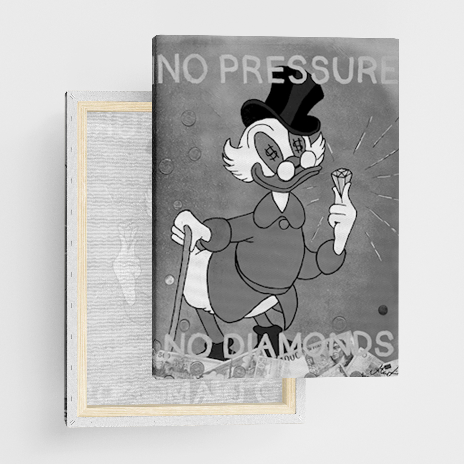 Kanvaasi "No Pressure No Diamonds (BW)"