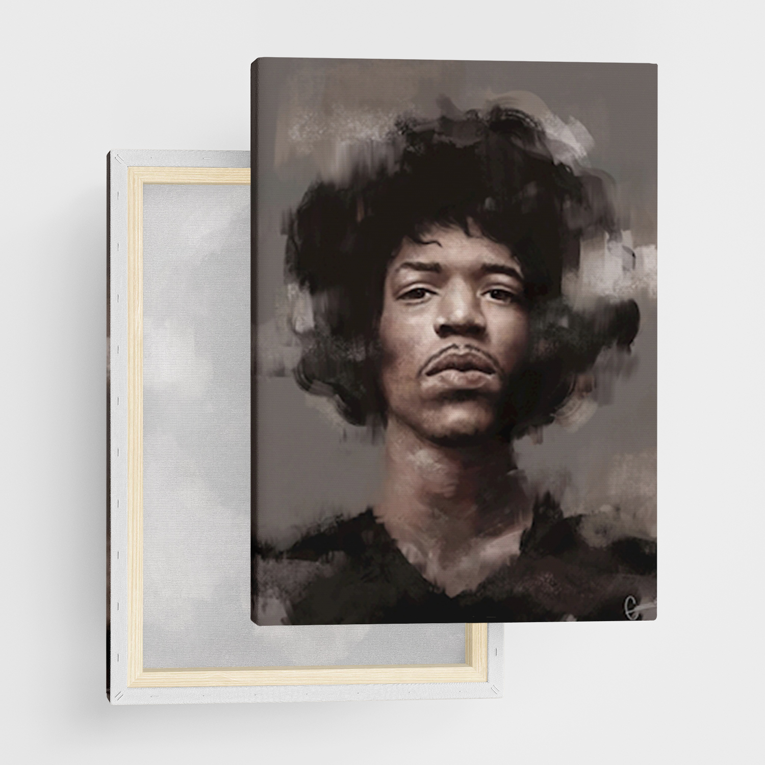 Canvas Tavla "Jimi hendrix" - Ramspänd canvas-tavla i flera storlekar