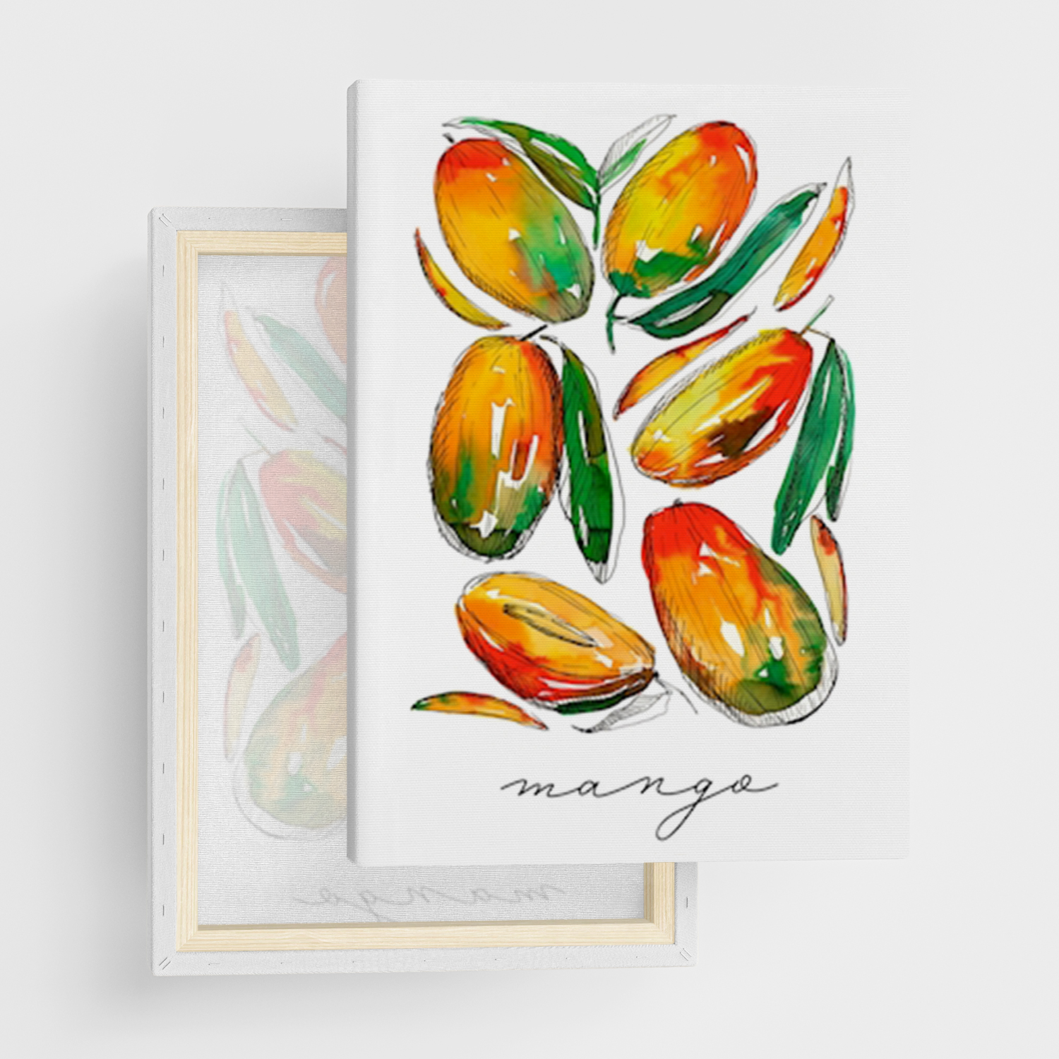 Canvas Print "Tropical Fruit Mango" - Framed Canvas Print in Several Sizes