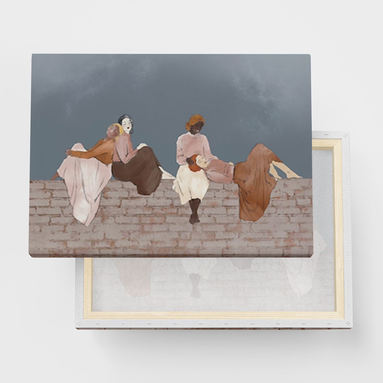 Canvas Print "Peace on barricade" - Framed Canvas Print in Several Sizes
