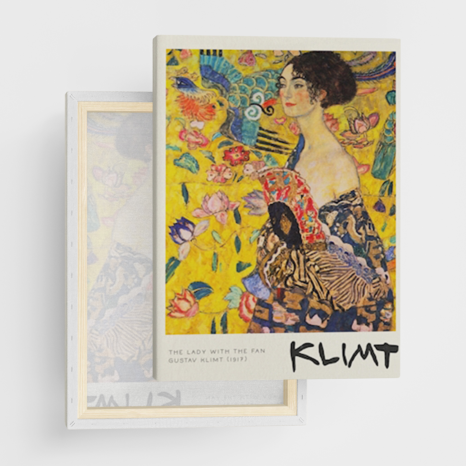 Canvas Print "The Lady with the Fan - Klimt" - Framed Canvas Print in Several Sizes