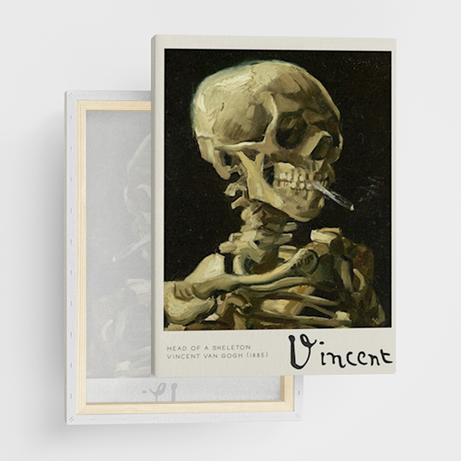 Canvas Print "Head of a Skeleton - Van Gogh" - Framed Canvas Print in Several Sizes