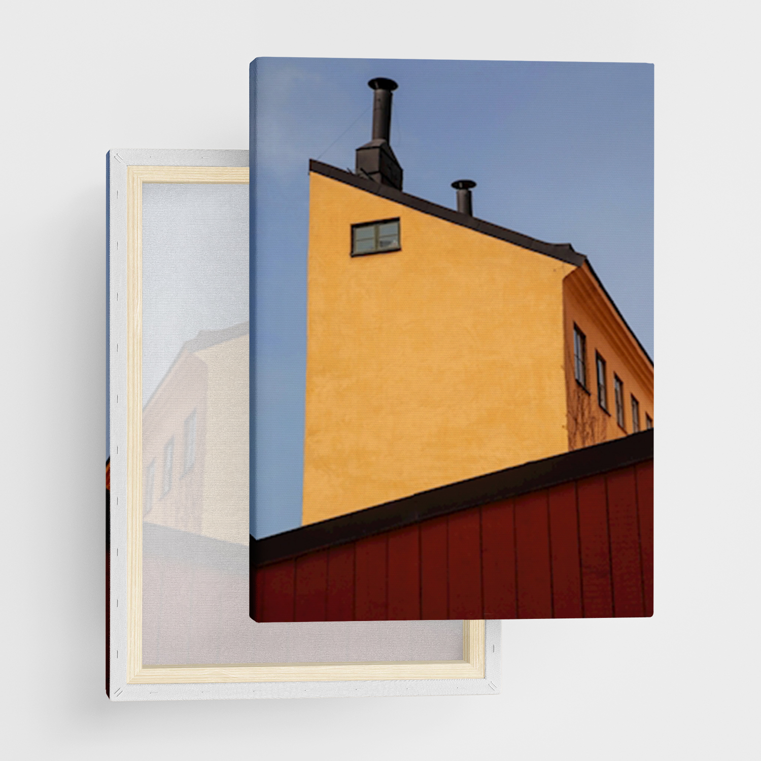 Canvas Print "Yellow old building" - Framed Canvas Print in Several Sizes