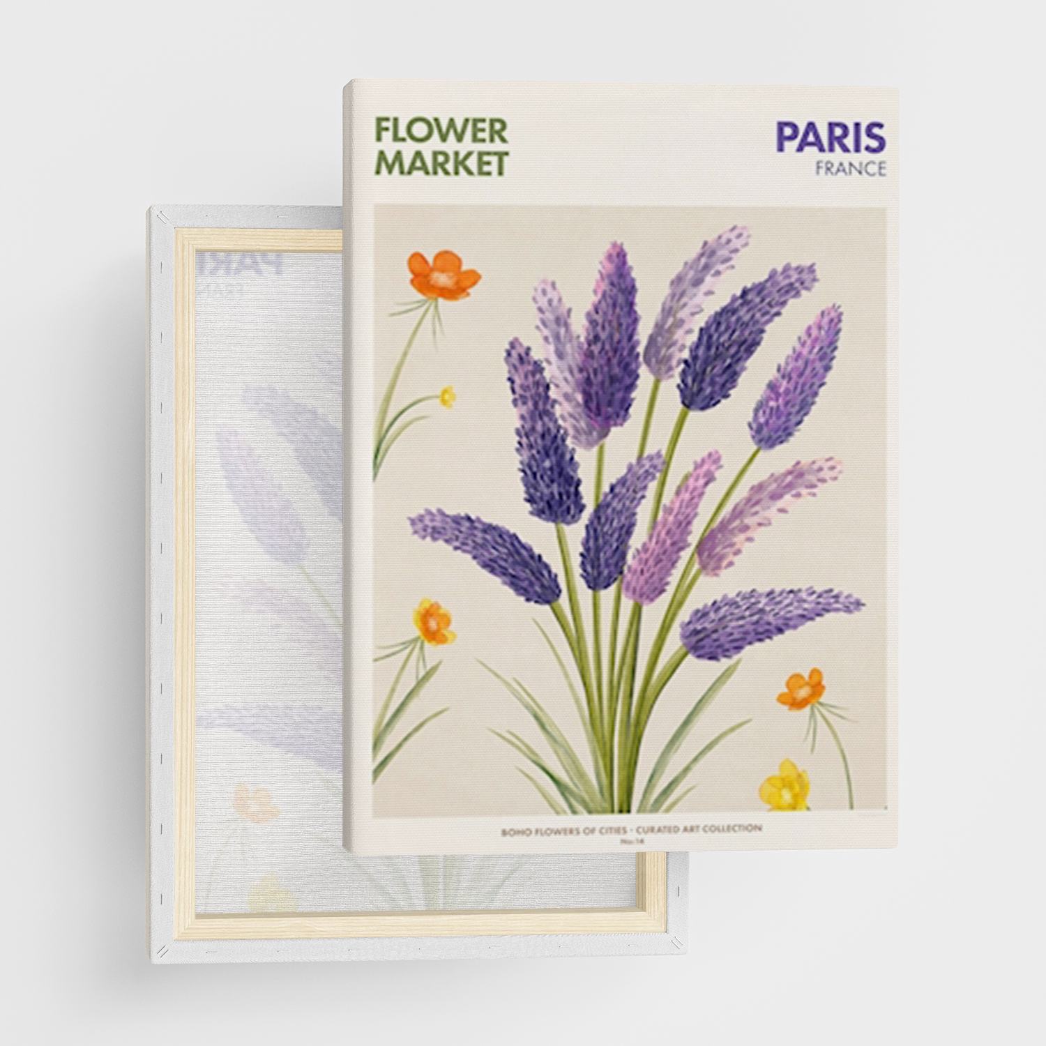 Canvas Print "Flower Market Paris" - Framed Canvas Print in Several Sizes