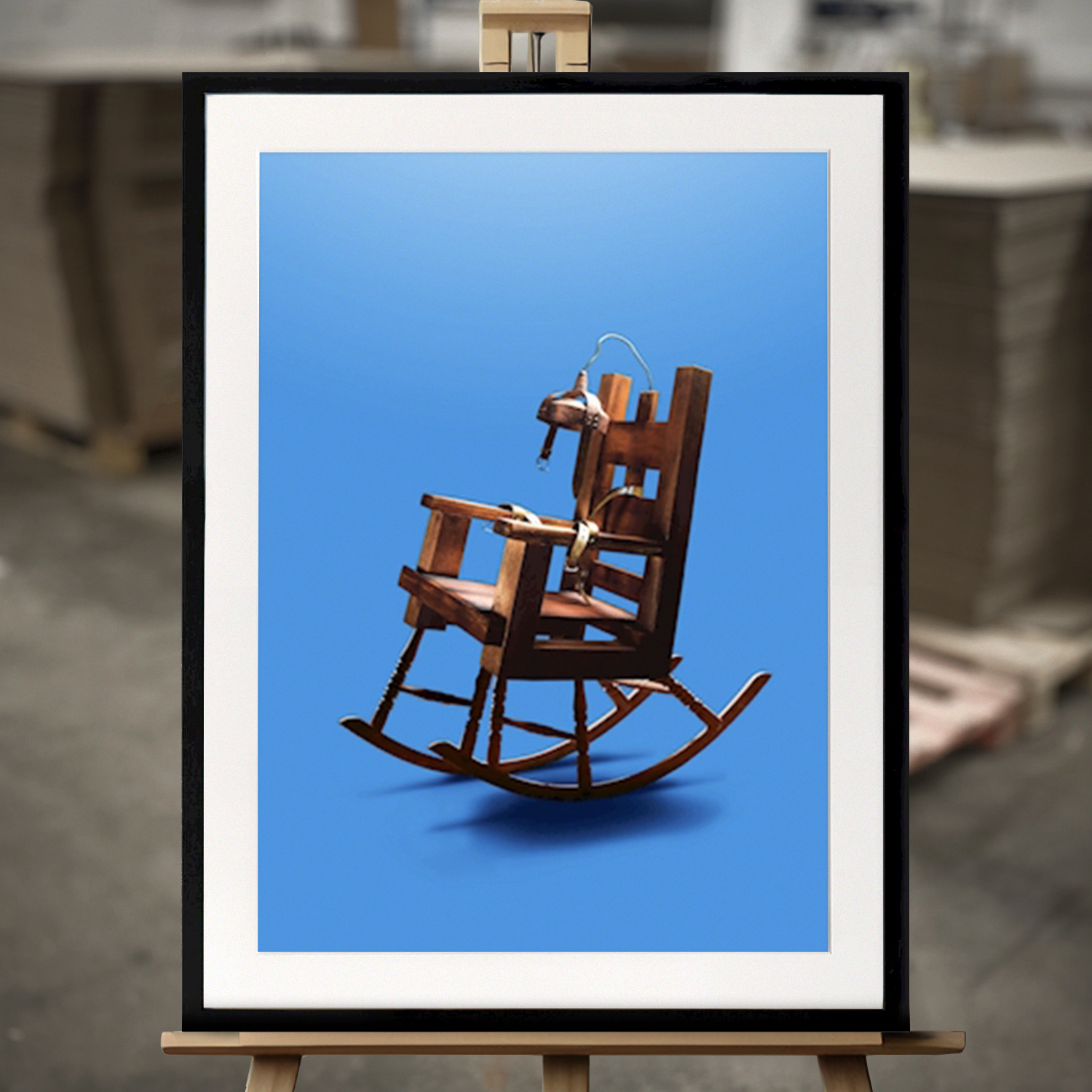 Fine Art Print "Sett deg ned og slapp av" - Innrammet Bilde i 50x70 cm