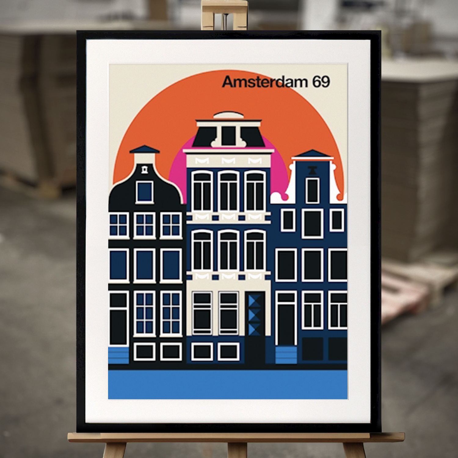 Framed Fine Art "Amsterdam 69" - Fine Art Print in 50x70 cm