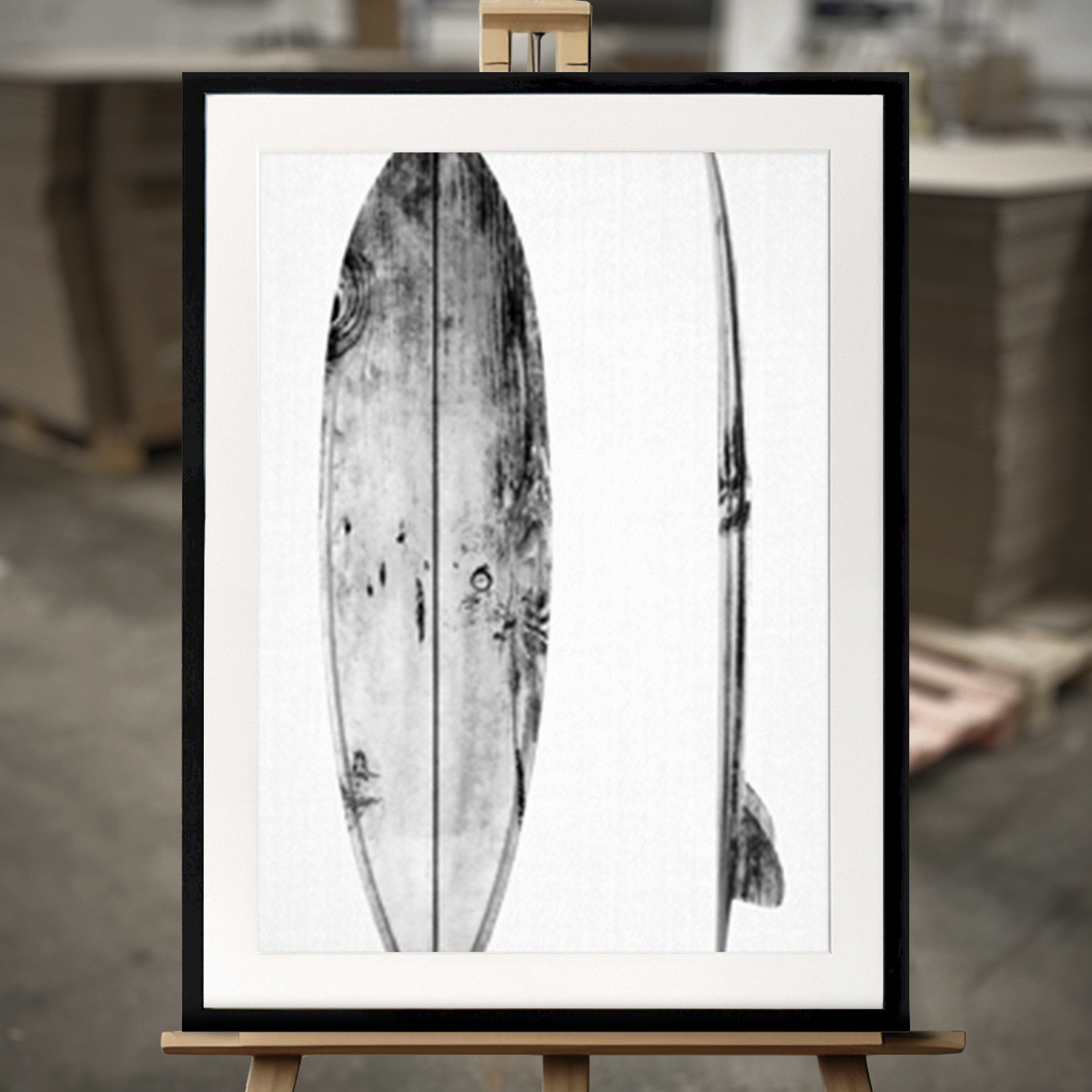 Framed Fine Art "Surfboard" - Fine Art Print in 50x70 cm