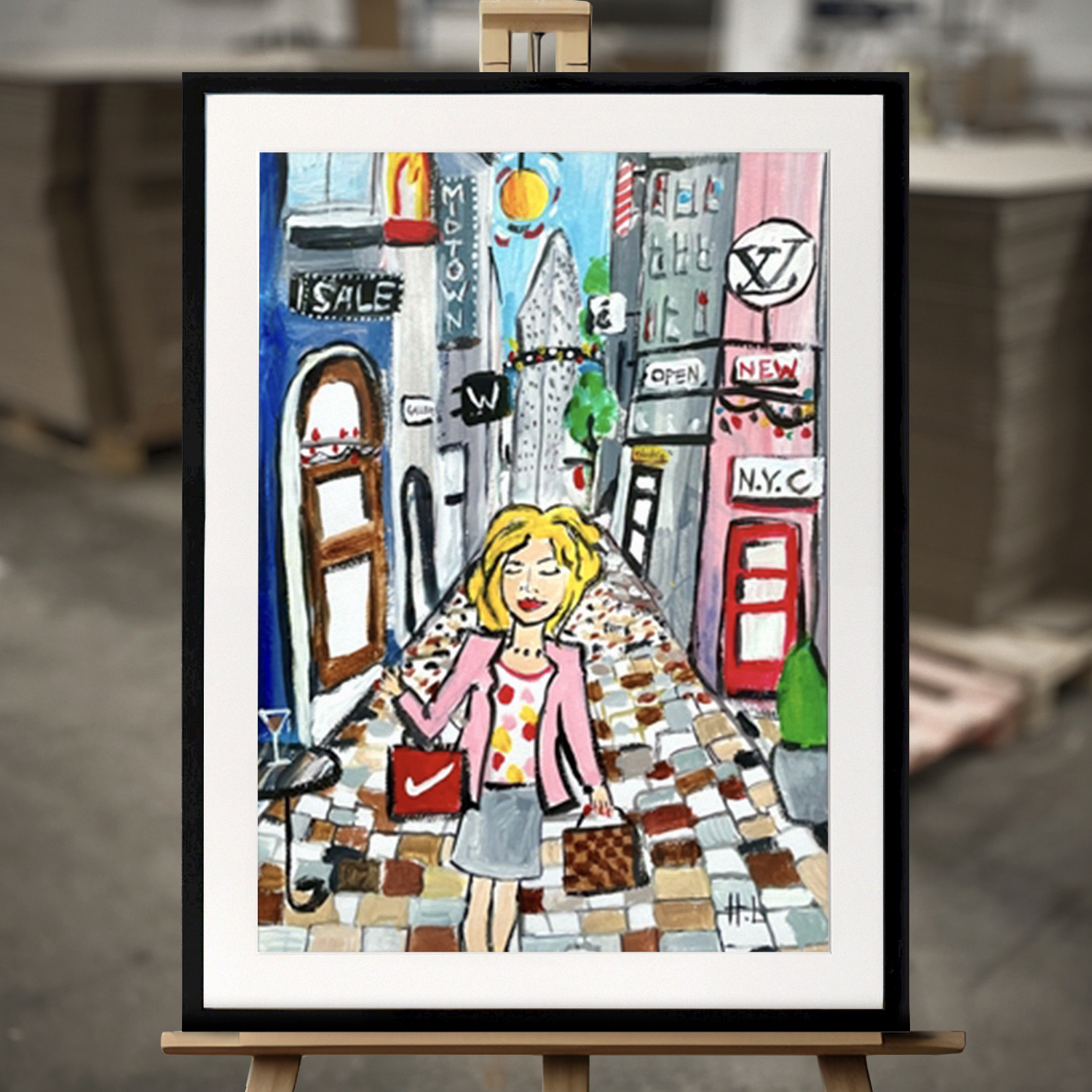 Framed Fine Art "Material Girl" - Fine Art Print in 50x70 cm