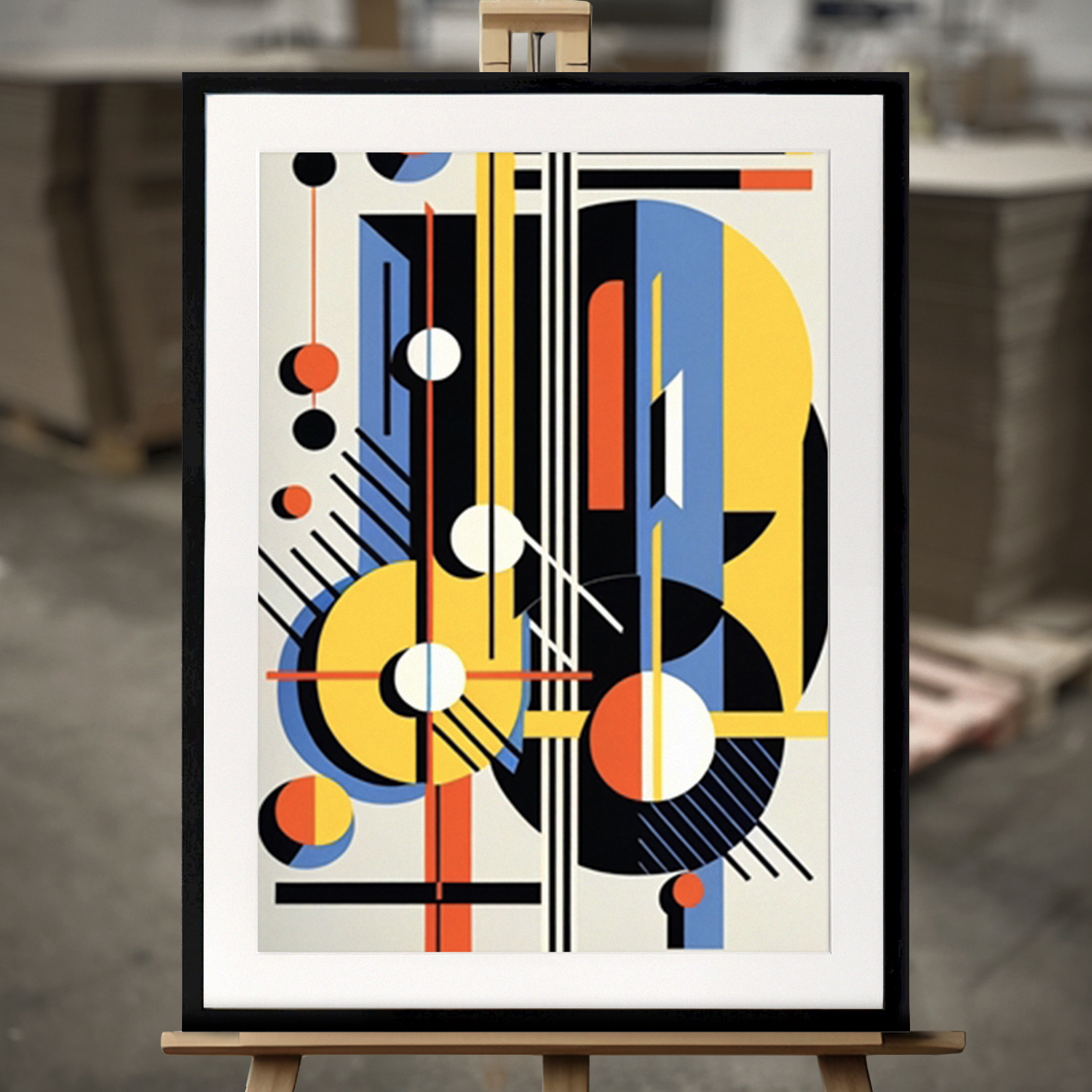 Framed Fine Art "Bauhaus I" - Fine Art Print in 50x70 cm
