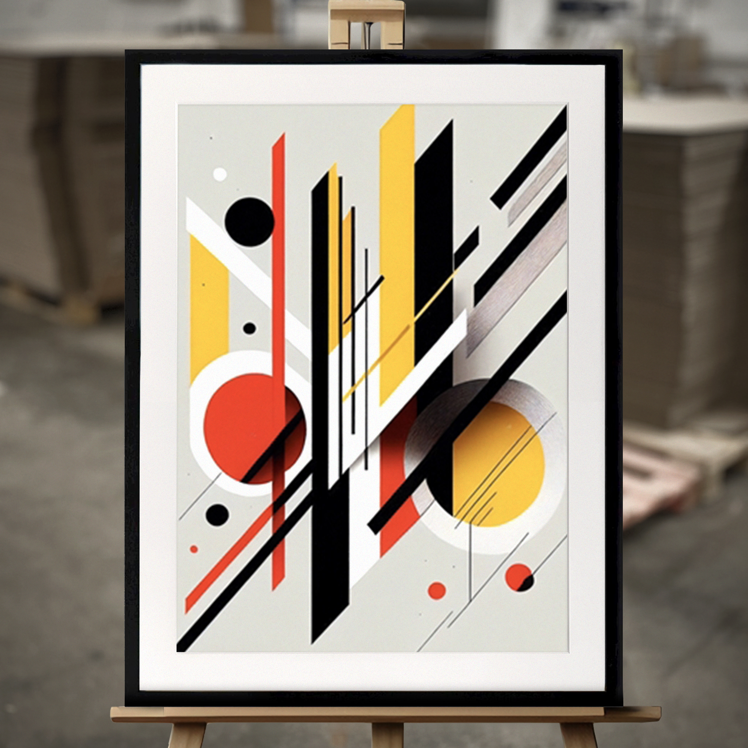 Framed Fine Art "Bauhaus III" - Fine Art Print in 50x70 cm