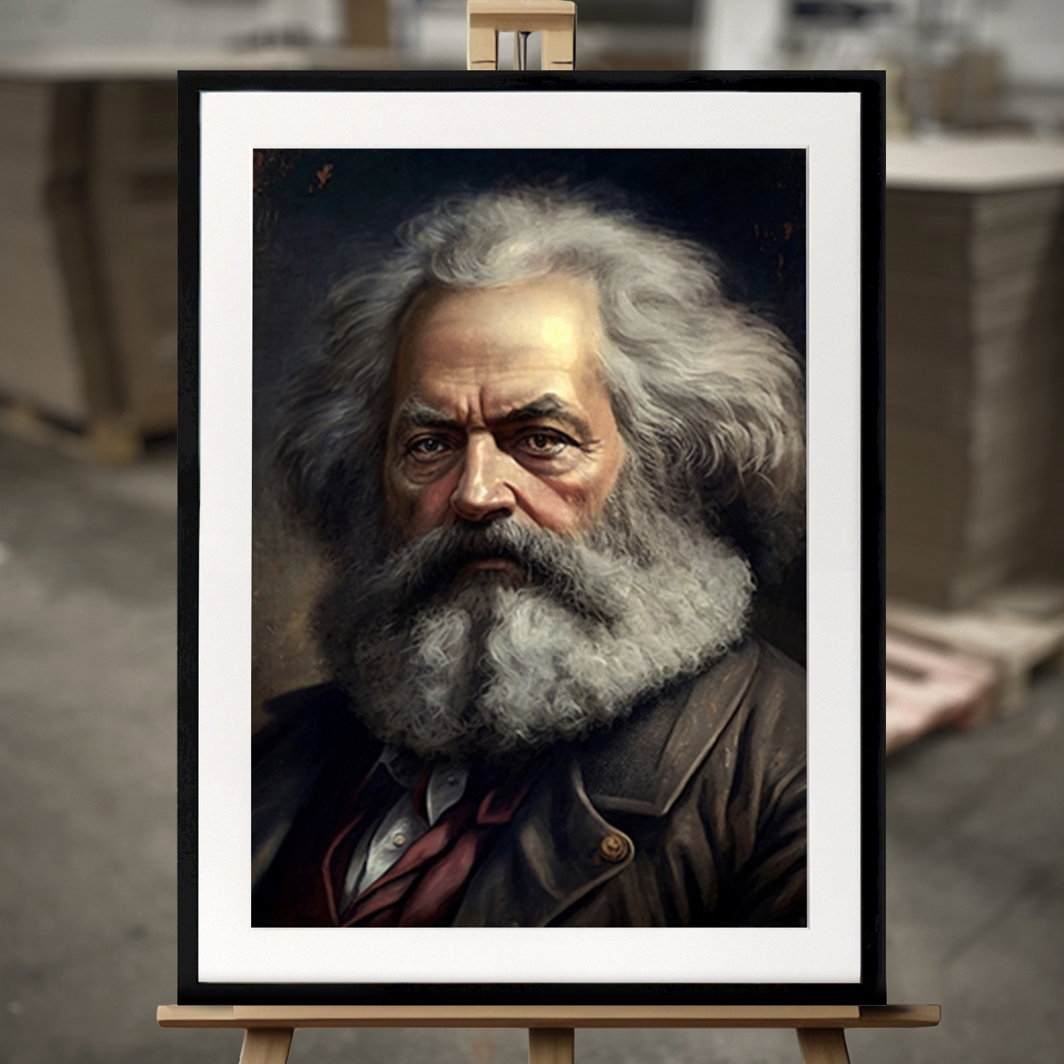 Framed Fine Art "Karl Marx" - Fine Art Print in 50x70 cm