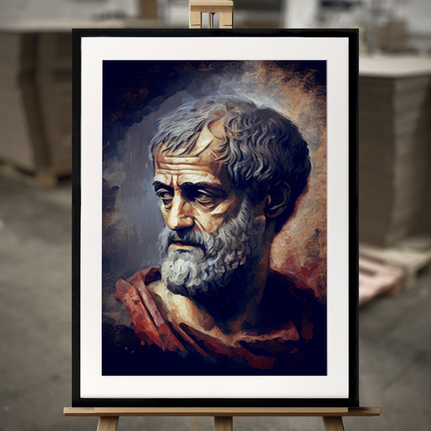 Gerahmtes Bild "Aristoteles" - Fine Art Print in 50x70
