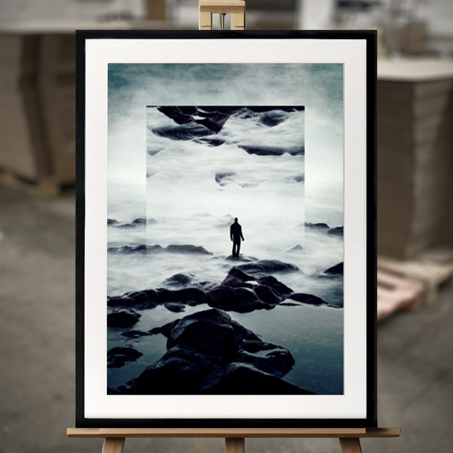 Framed Fine Art "Sea Level Mirror" - Fine Art Print in 50x70 cm