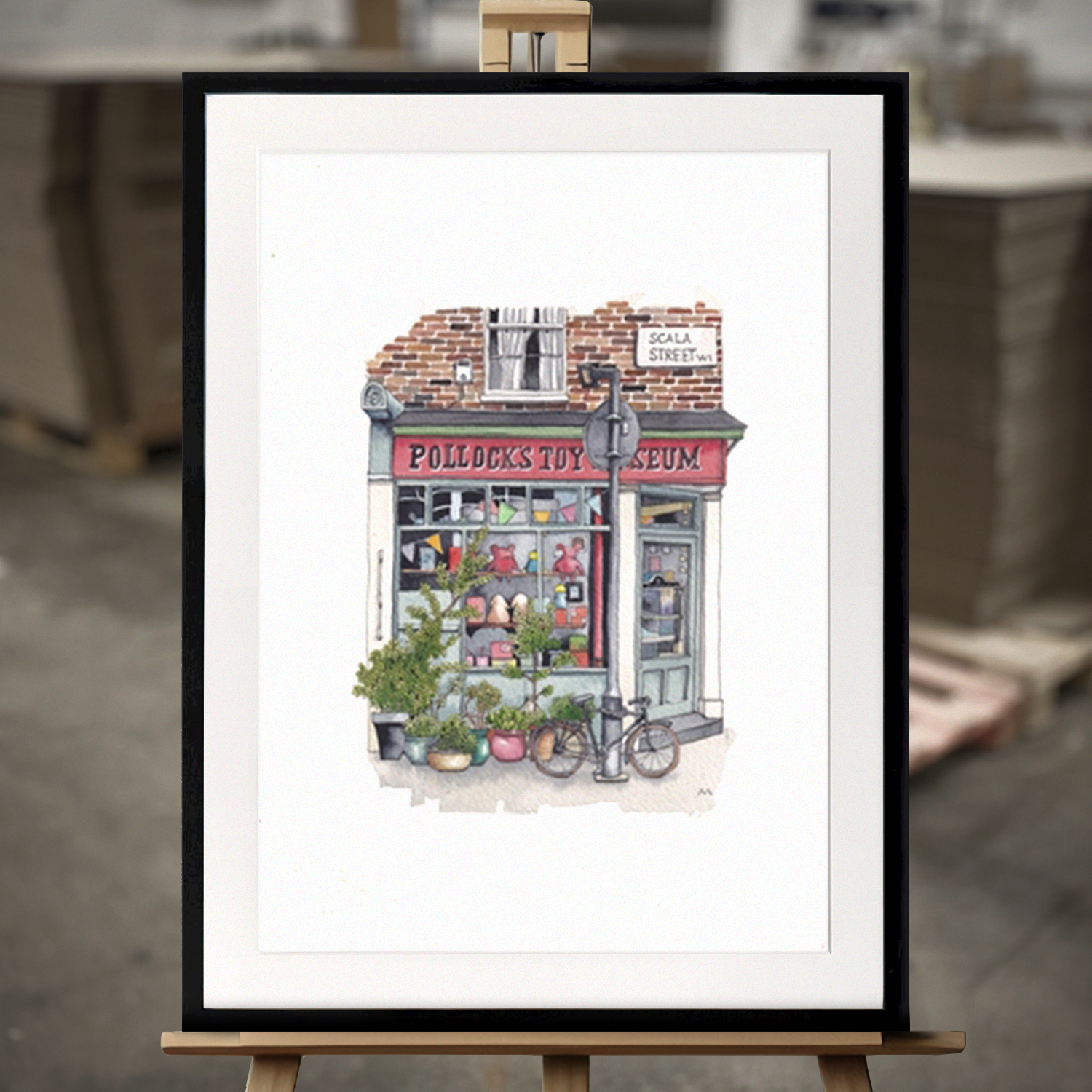 Framed Fine Art "Pollocks Toy Museum" - Fine Art Print in 50x70 cm