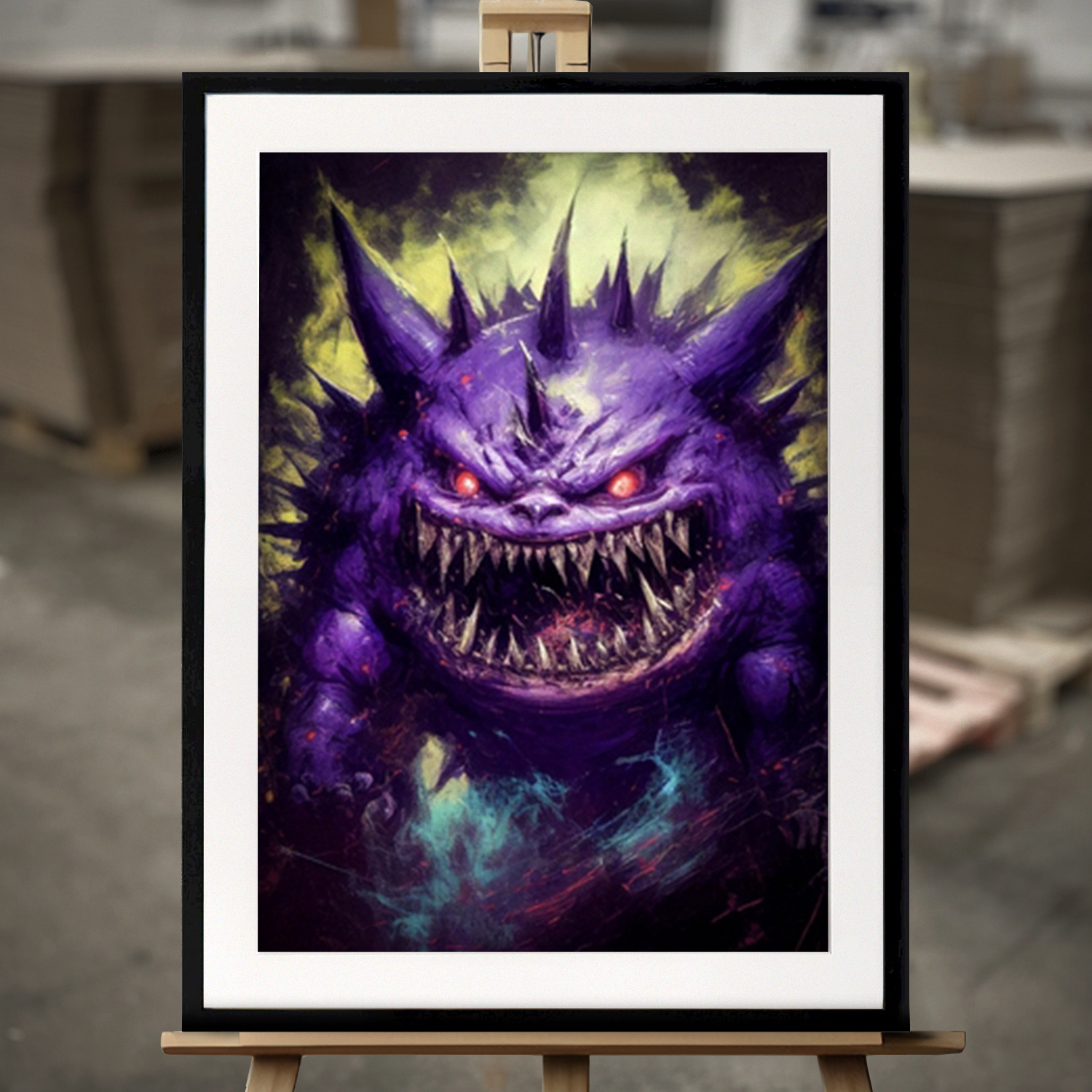 Obraz w ramce "Gengar - Pokémon" - wydruk artystyczny w formacie 50x70