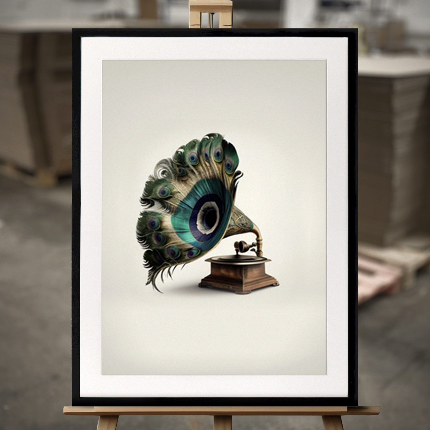 Fine Art Print "Perofon" - Innrammet Bilde i 50x70 cm