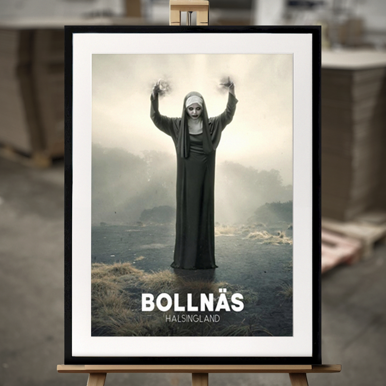 Inramad Tavla "Bollnäs" - Fine Art Print i 50x70 cm