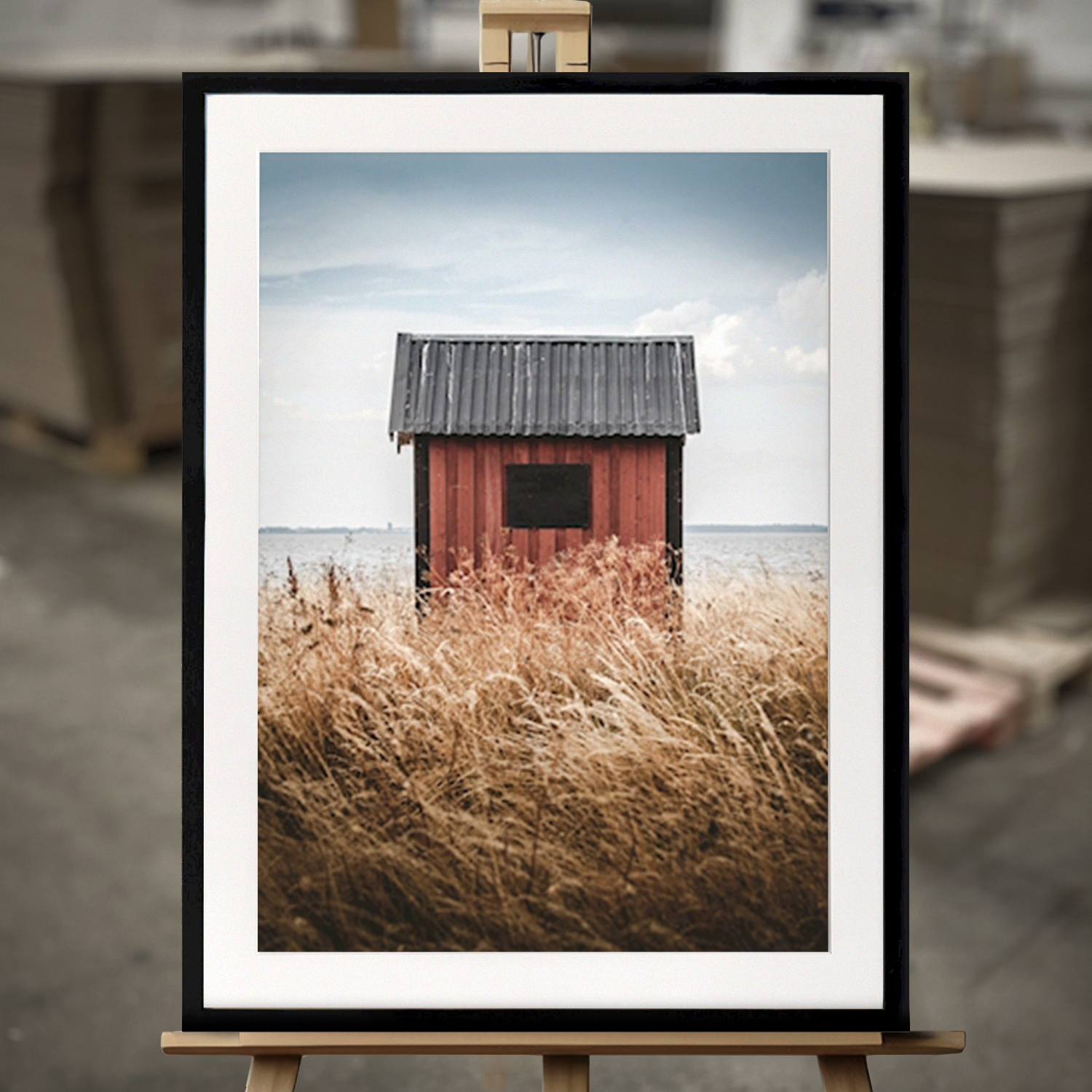 Fine Art Print "Hytte" - Innrammet Bilde i 50x70 cm