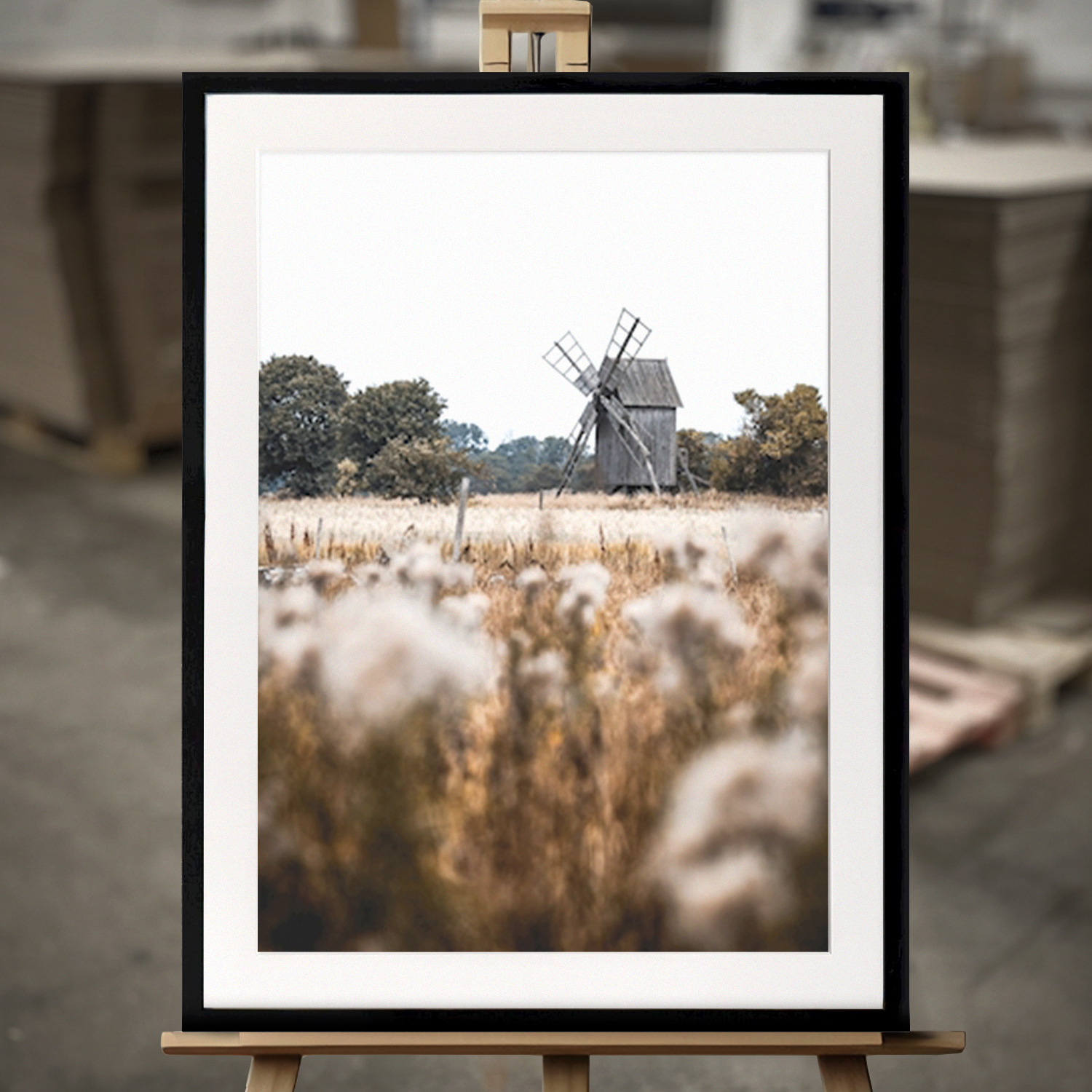 Framed Fine Art "Windmill" - Fine Art Print in 50x70 cm