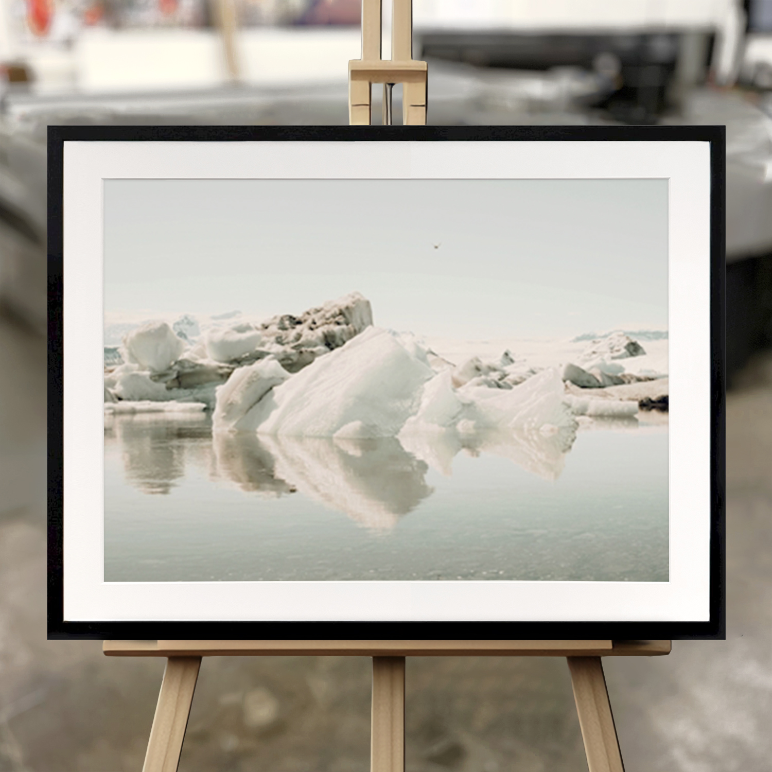 Framed Fine Art "Jökulsarlon II" - Fine Art Print in 50x70 cm