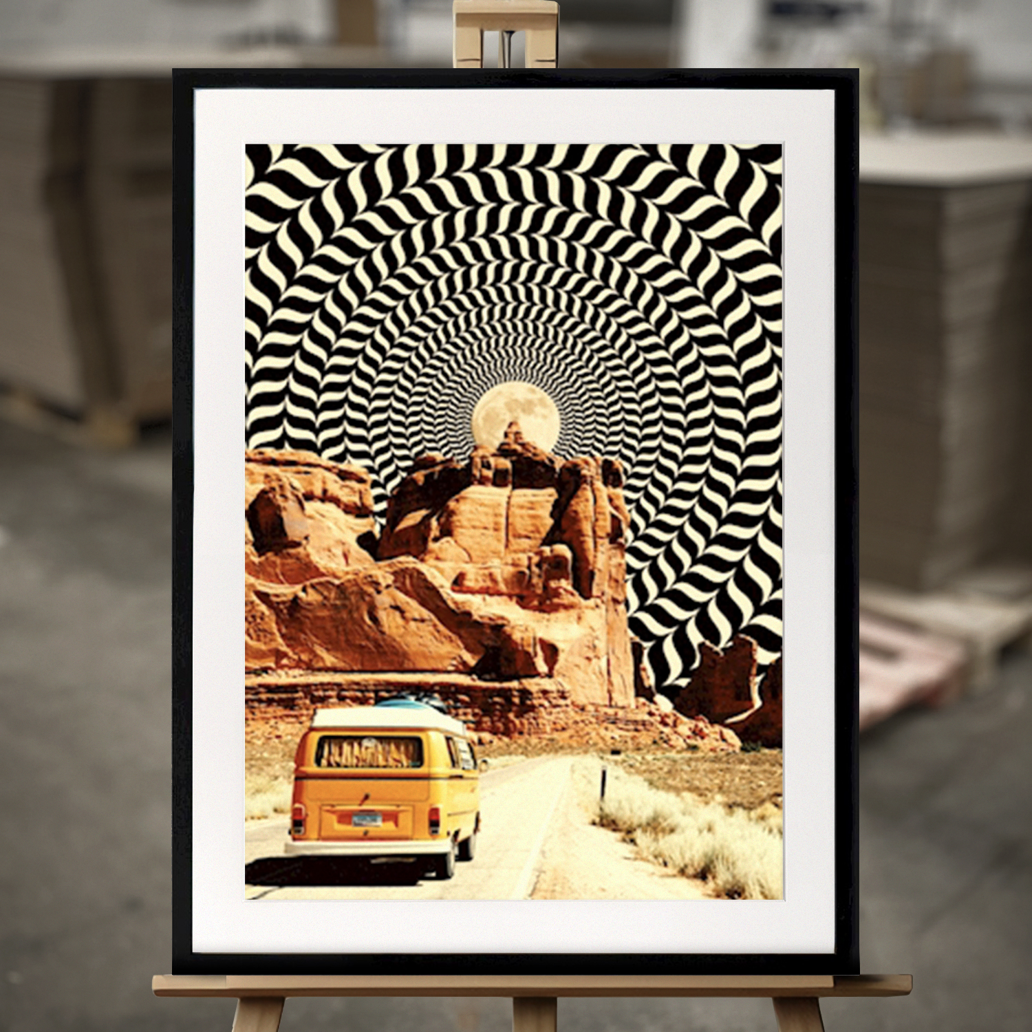 Fine Art Print "Den virkelige bilturen" - Innrammet Bilde i 50x70 cm
