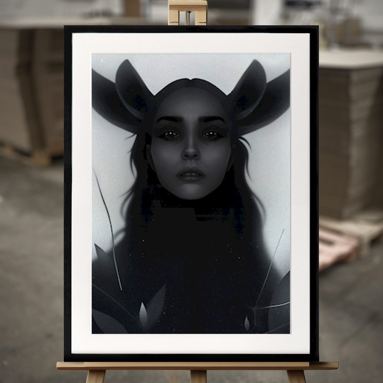 Framed Fine Art "Black Ash Lake" - Fine Art Print in 50x70 cm