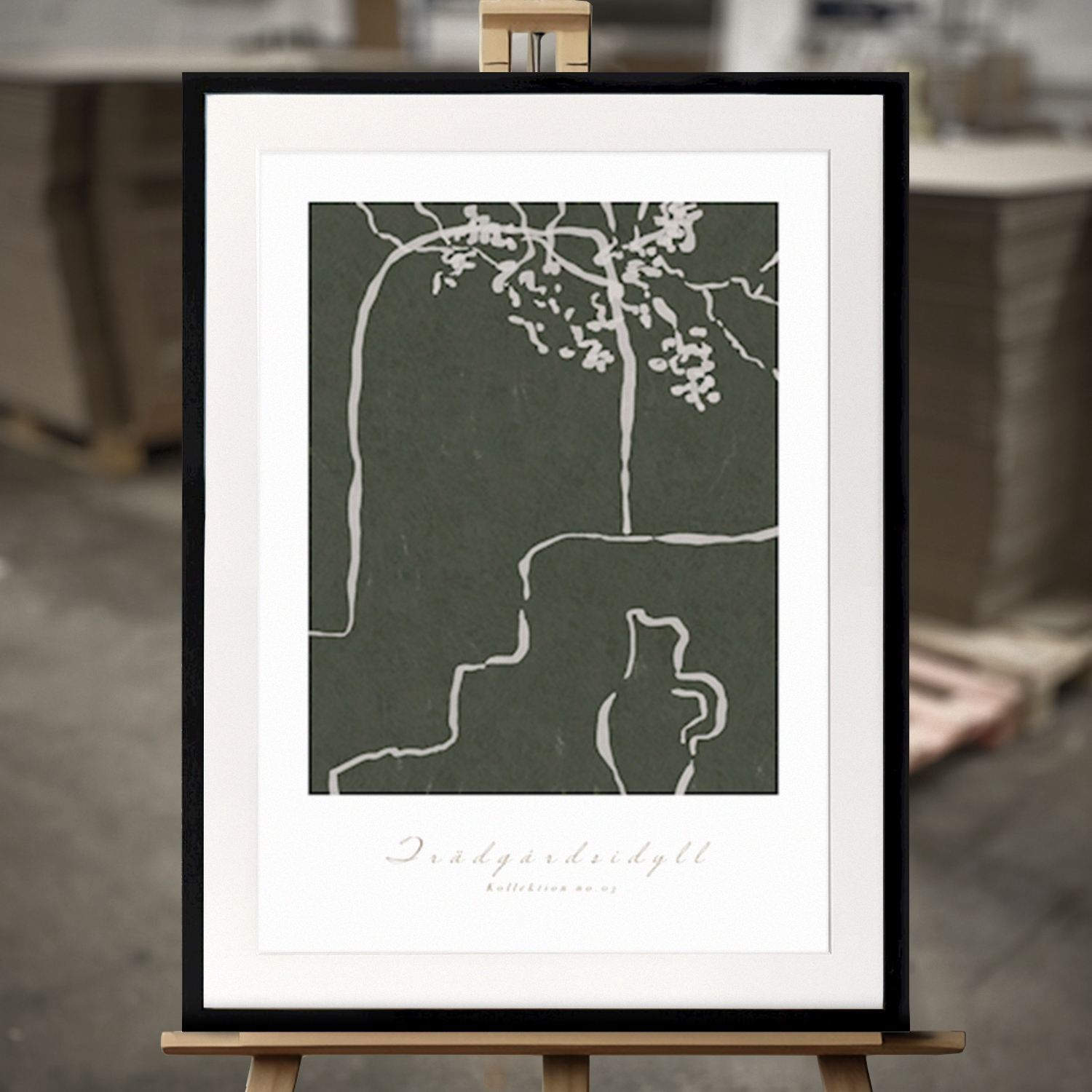 Framed Fine Art "Idyllic garden" - Fine Art Print in 50x70 cm
