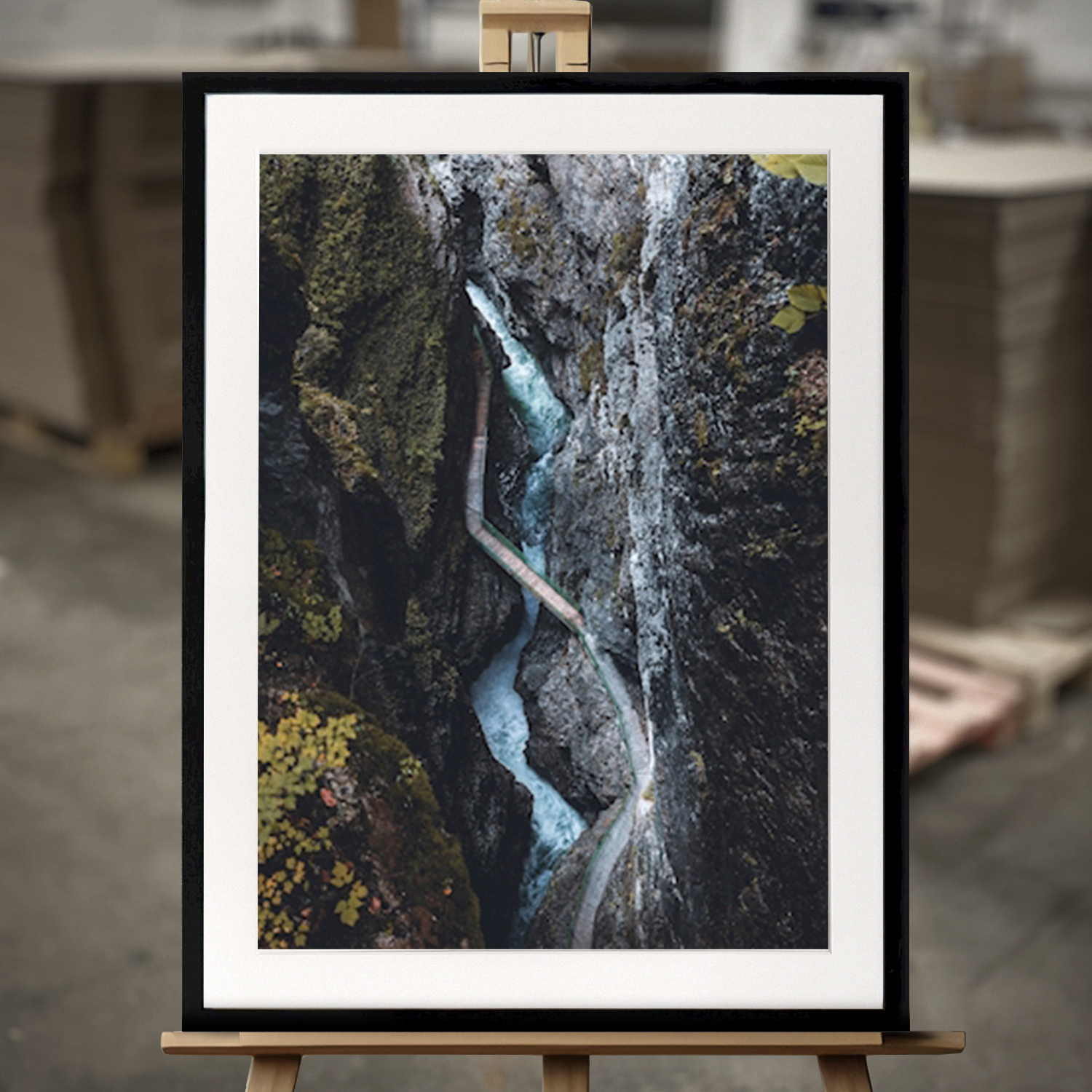 Framed Fine Art "Wild water" - Fine Art Print in 50x70 cm