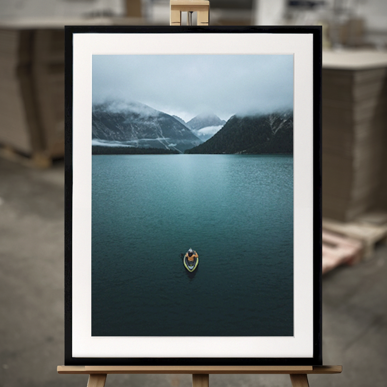 Framed Fine Art "Moody Kanu Abenteuer" - Fine Art Print in 50x70 cm