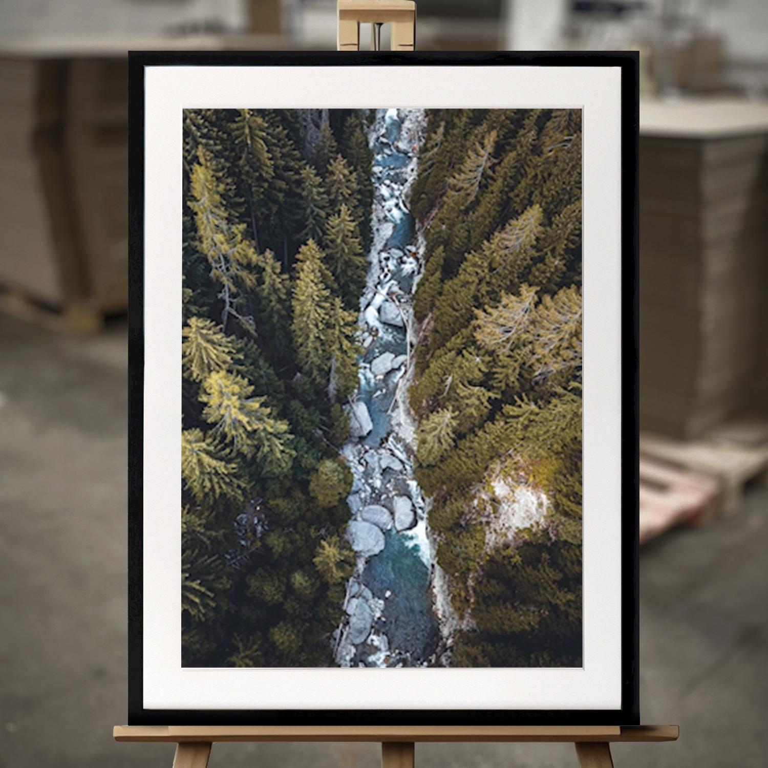 Framed Fine Art "Wild water canyon Switzerland" - Fine Art Print in 50x70 cm