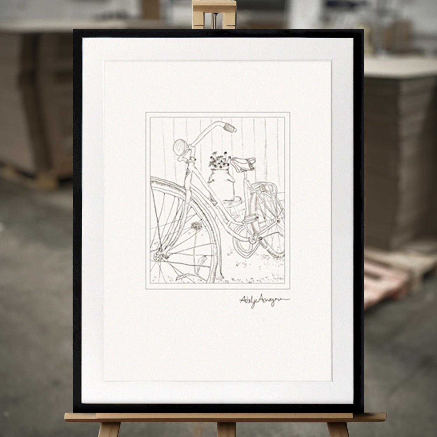 Indrammet Maleri "Maskrosdrömmar" - Fine Art Print i 50x70 cm