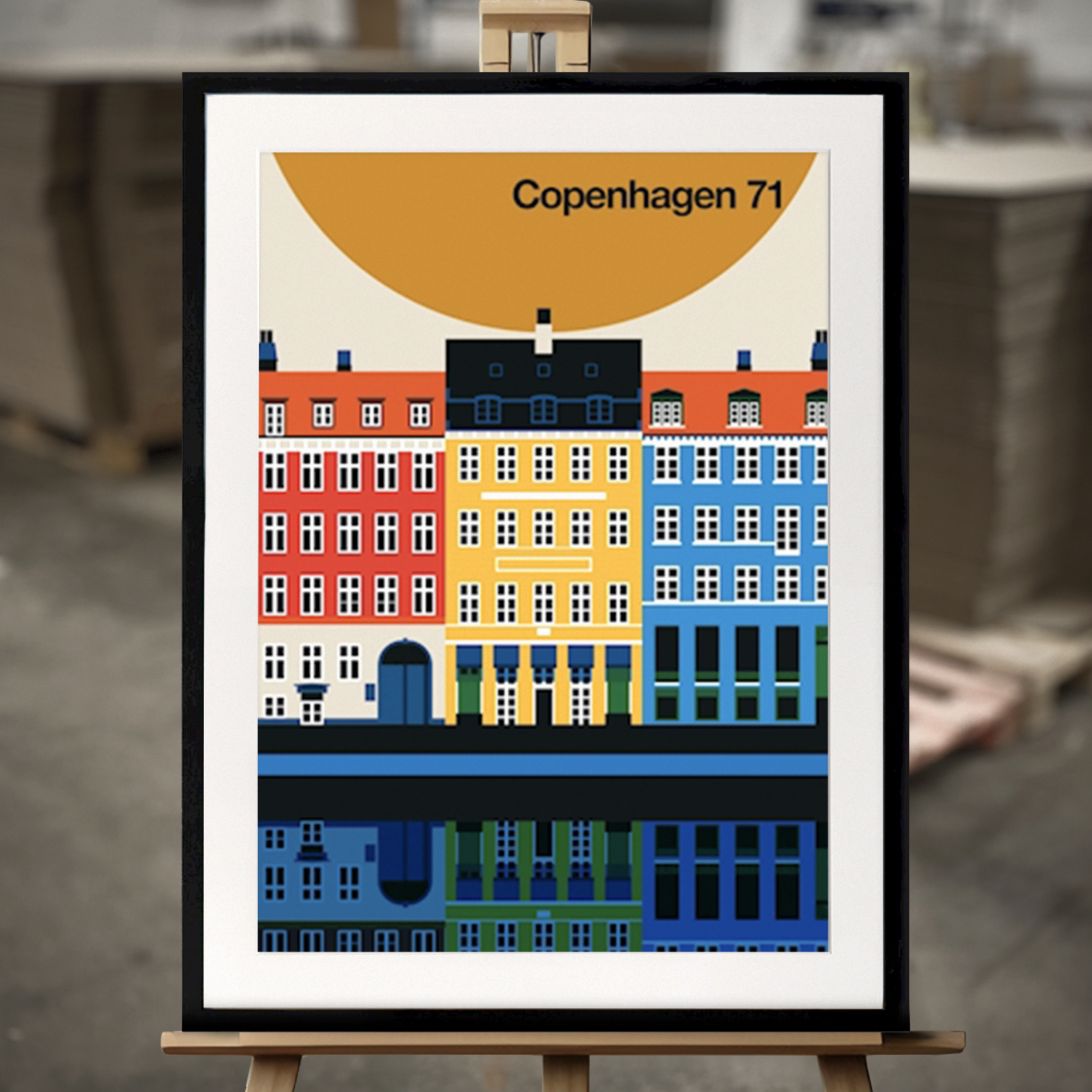 Fine Art Print "København 71" - Innrammet Bilde i 50x70 cm
