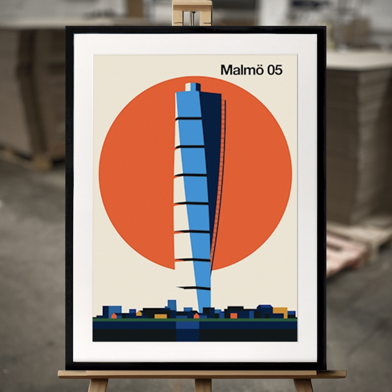 Fine Art Print "Malmø 05" - Innrammet Bilde i 50x70 cm