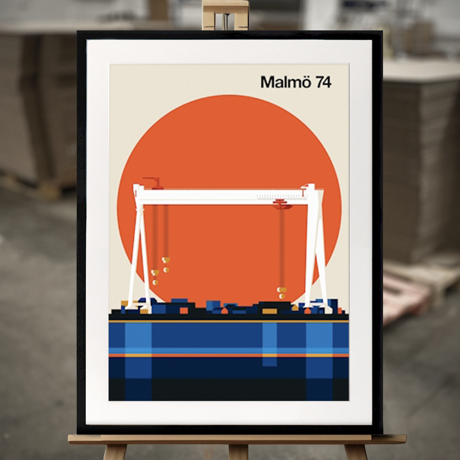 Fine Art Print "Malmø 74" - Innrammet Bilde i 50x70 cm