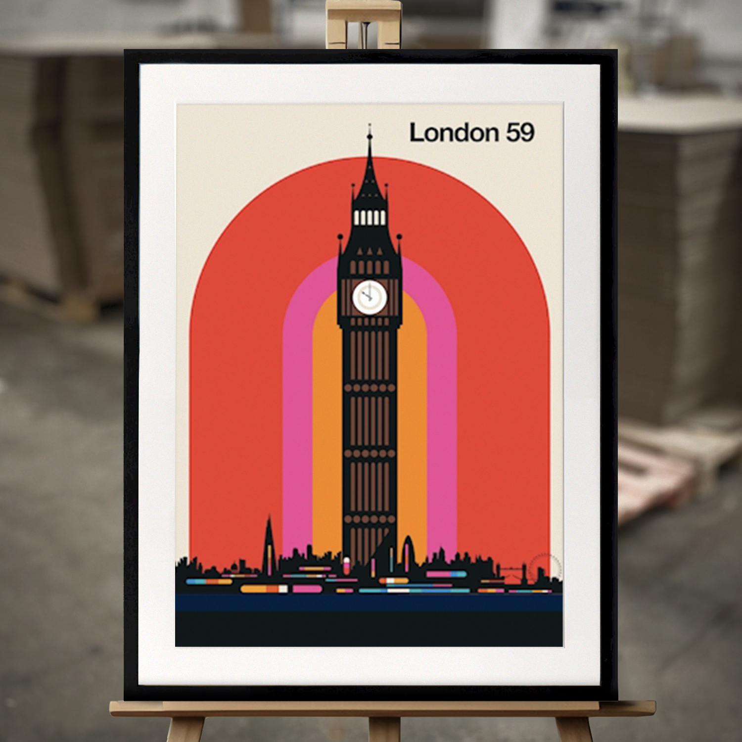 Framed Fine Art "London 59" - Fine Art Print in 50x70 cm