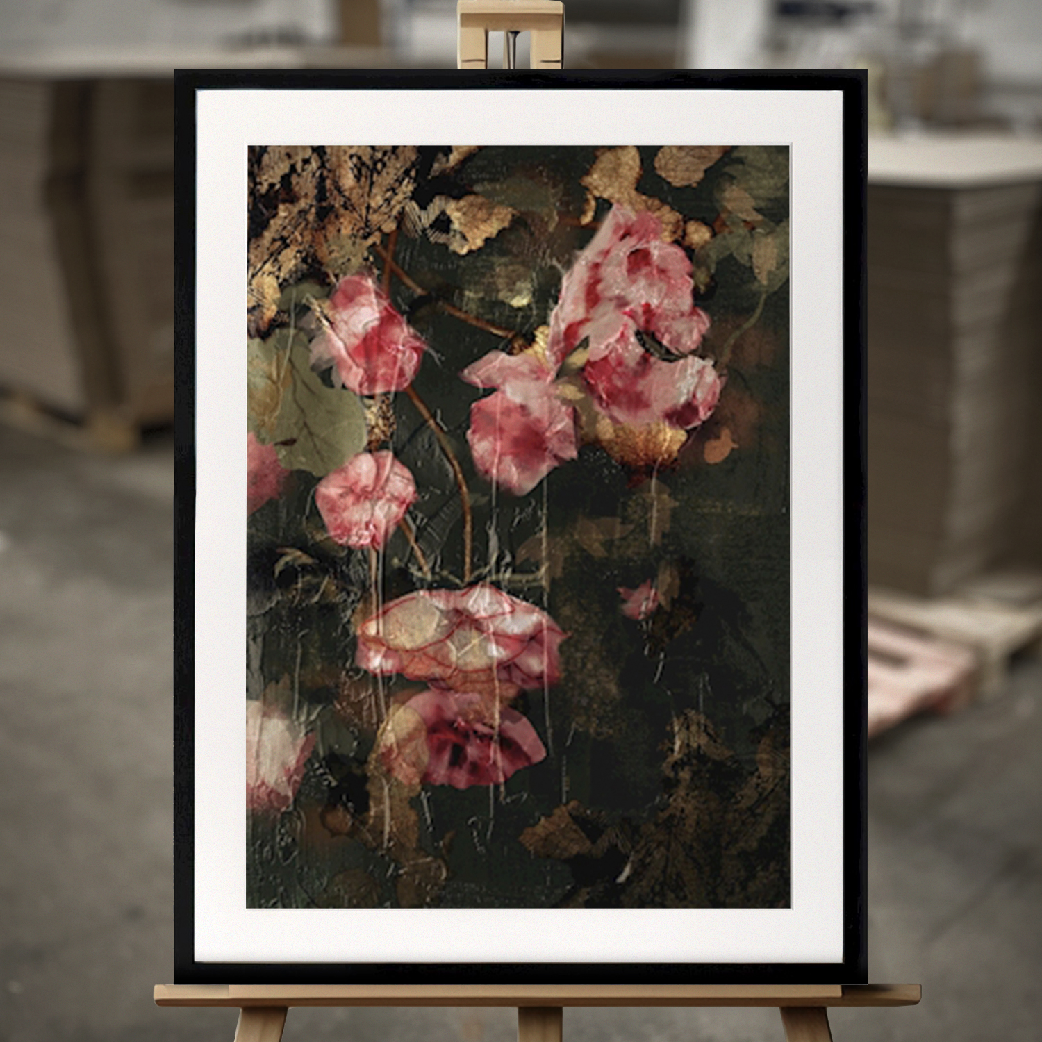 Framed Fine Art "Flora's hidden garden" - Fine Art Print in 50x70 cm