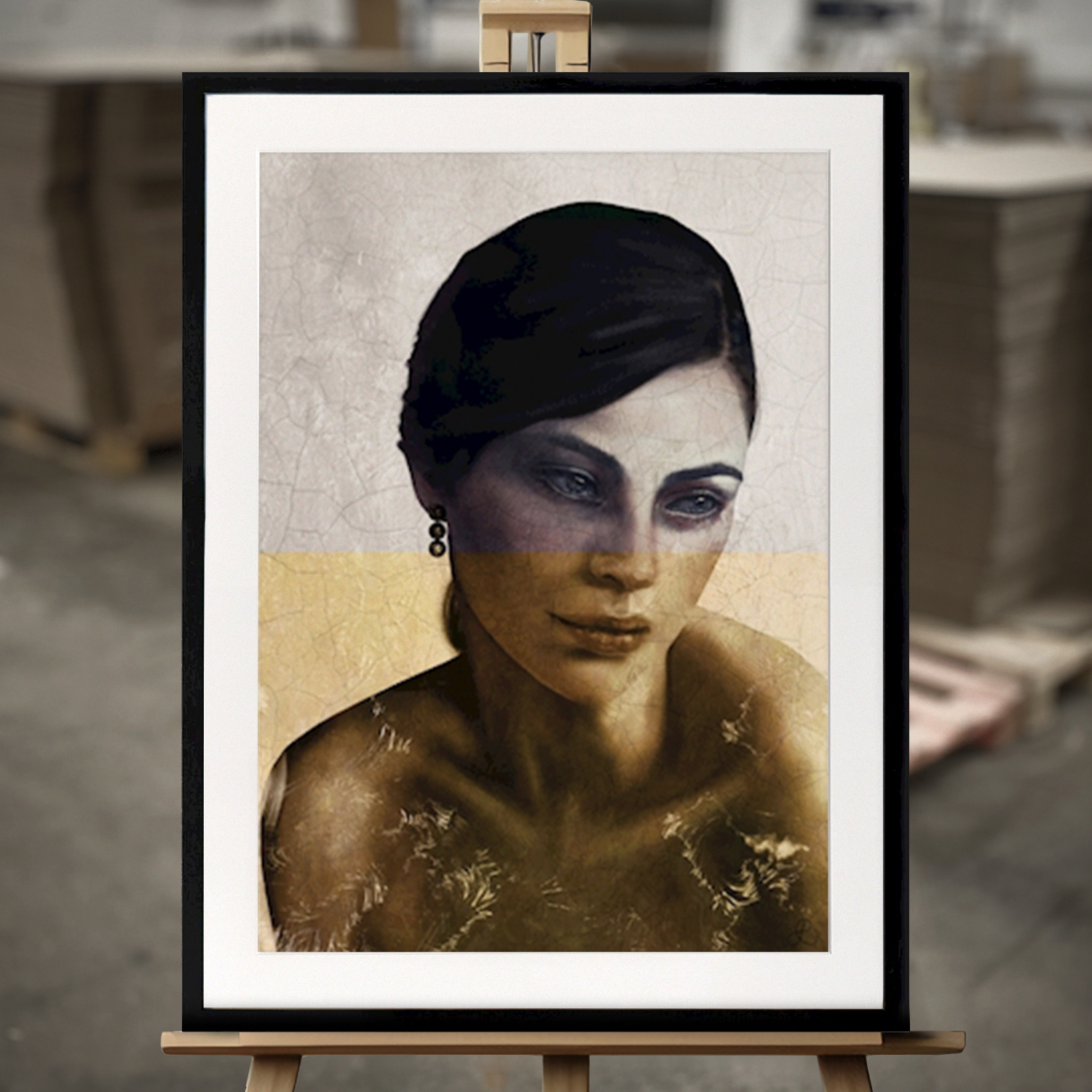 Framed Fine Art "Une Femme" - Fine Art Print in 50x70 cm