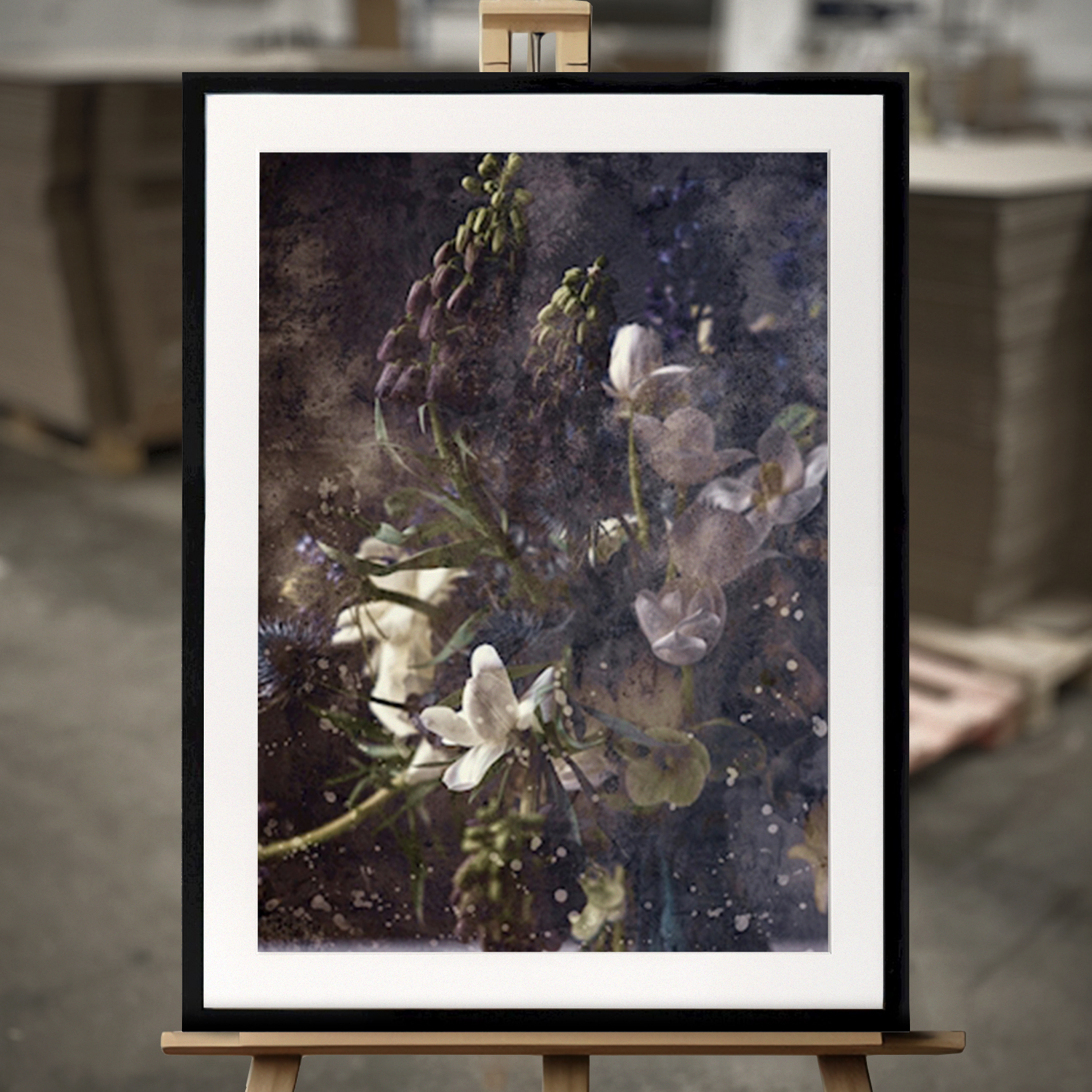 Framed Fine Art "Flower bouquet" - Fine Art Print in 50x70 cm