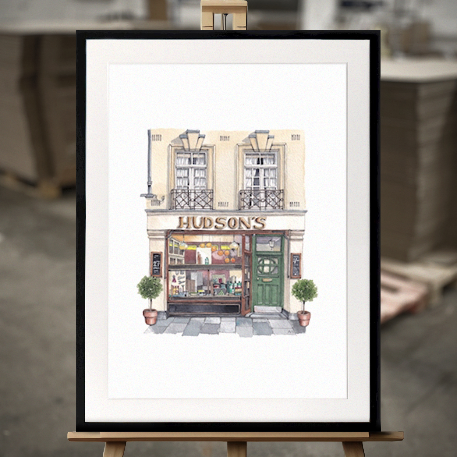 Framed Fine Art "Hudson's Hardware" - Fine Art Print in 50x70 cm